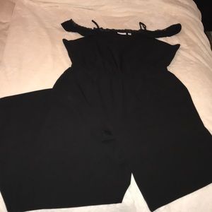 NY & Co Cold Shoulder Jumpsuit w/ Lace Detail